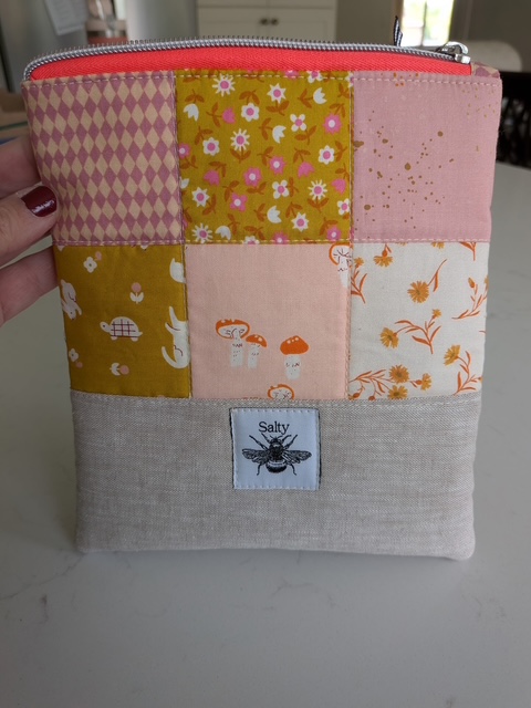 Quilted kindle sleeve handmade by Salty Bee Threads