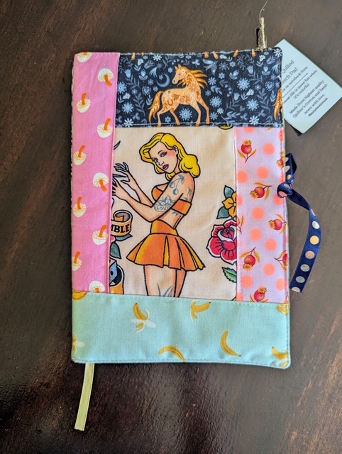 Patchwork quilted journal III handmade by Salty Bee Threads