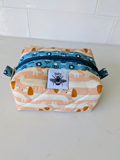 Cute tech puffy bag handmade by Salty Bee Threads